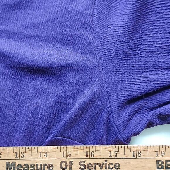 Ava‎ & Viv XXL V Neck Midi Wrap Dress Purple Textured - Picture 6 of 10